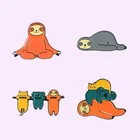 Оптовая продажа, супер милая Ленивец коала и кошка! Эмалированные булавки, бриллиантовые броши для лацканов для занятий йогой, подарки для друзей