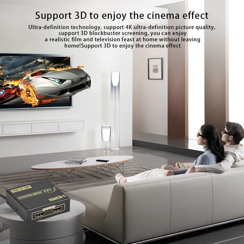 Разветвитель HDMI 1 в 2 выхода 4K видео разветвитель 1X2 адаптер преобразователь для