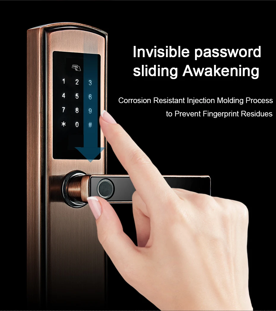 Smart Biometric Fingerprint Lock with Digital Password RFID Card Key Electronic Smart Fingerprint Door Lock keyless lock