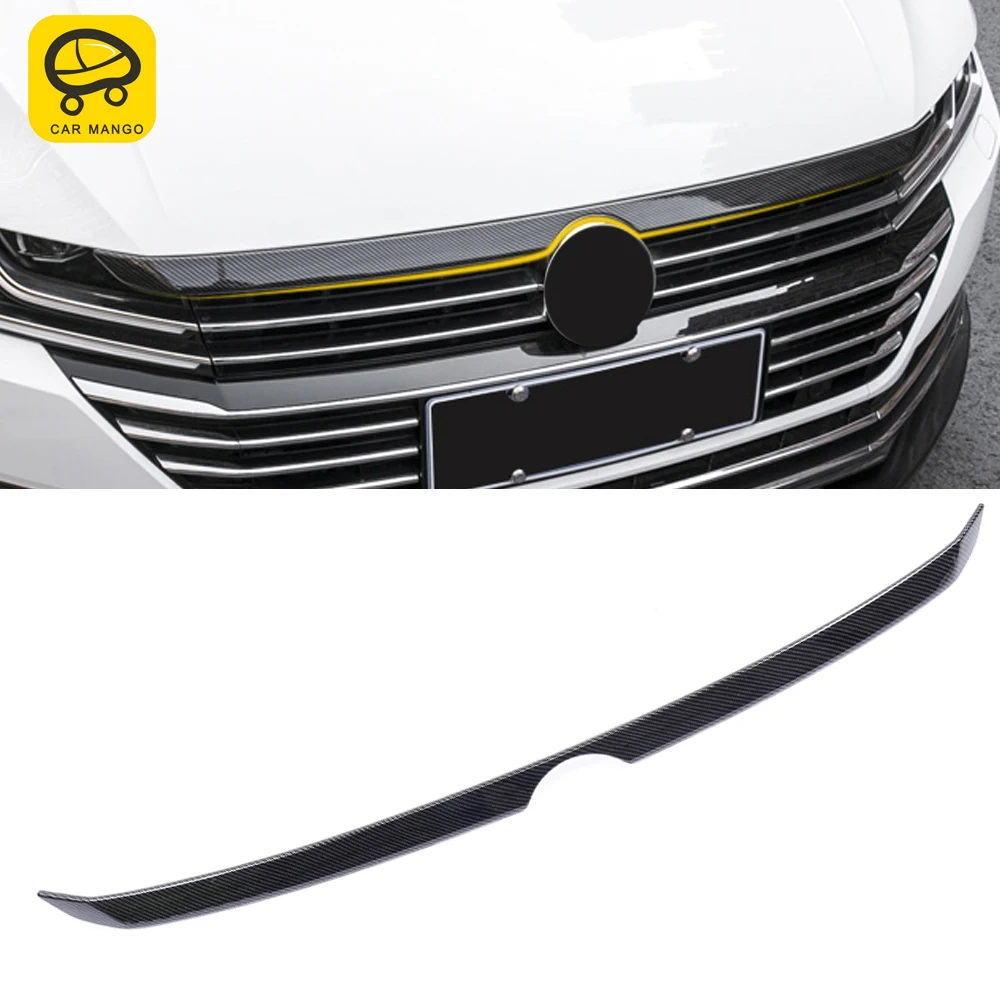 

CarManGo Car Accessories Front Engine Hood Pad Chrome Cover Trim Sticker Frame Decoration for VW Volkswagen Arteon 2017-2020