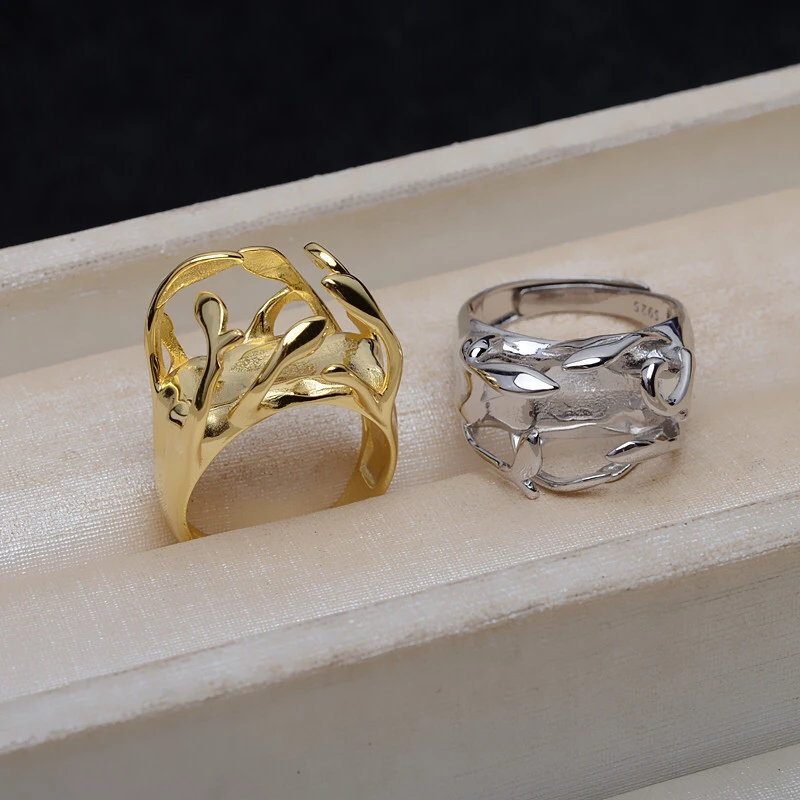 Классический дизайн регулируемое серебряное кольцо на палец базовые настройки