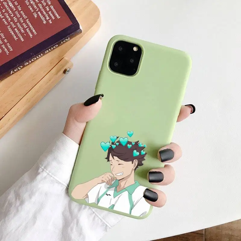 

Haikyuu Oikawa hot anime coque Phone Case Candy Color for iPhone 6 7 8 11 12 s mini pro X XS XR MAX Plus fahsion protective capa
