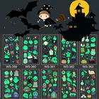 Светящиеся Татуировки на Хэллоуин, 10 шт.компл., рождественские Мультяшные временные наклейки для детской вечеринки, одноразовые Светящиеся Татуировки, временные татуировки