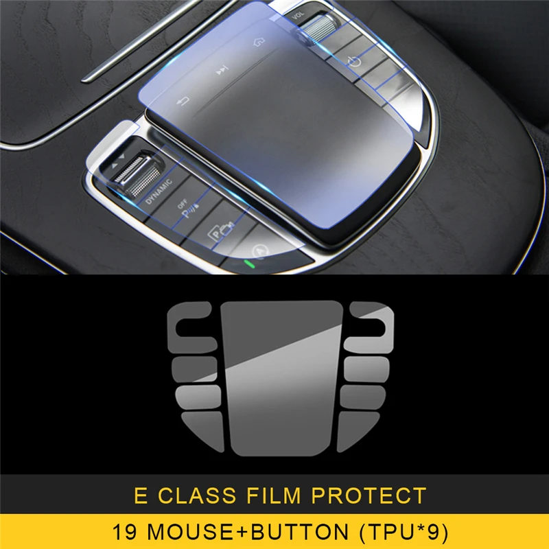 19 mouse-button Для Mercedes Benz E Class W213- Автомобильная центральная консоль пленка крышка приборной панели защитная пленка наклейка аксессуары - Название цвета: 19 mouse-button