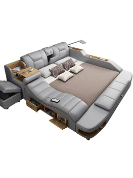Tatami bed master bedroom simple modern double bed light luxury smart massage multifunctional storage wedding bed