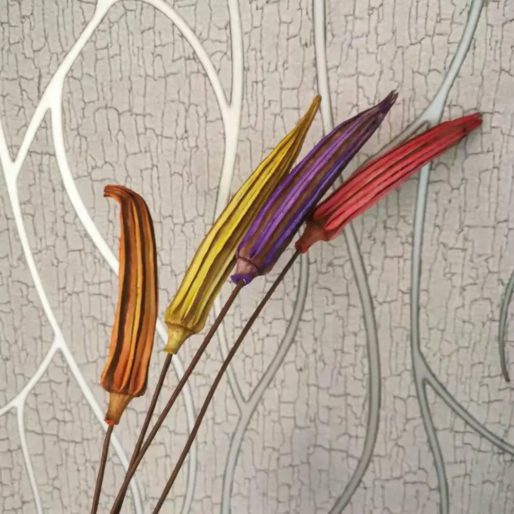 Искусственные сушеные свежие консервированные цветы ГОМБО окра искусственные