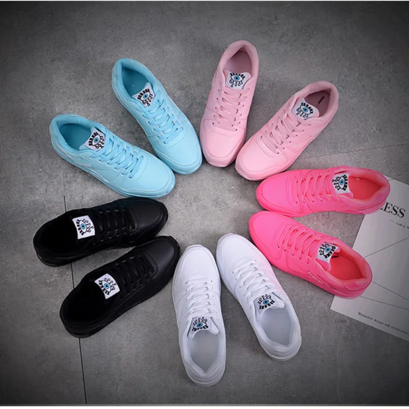 

Fashion Women Leather Platform Shoes New Style Women Sneakers BreathableTrainers Light Weight Chaussure Femme Plus Size 33-41