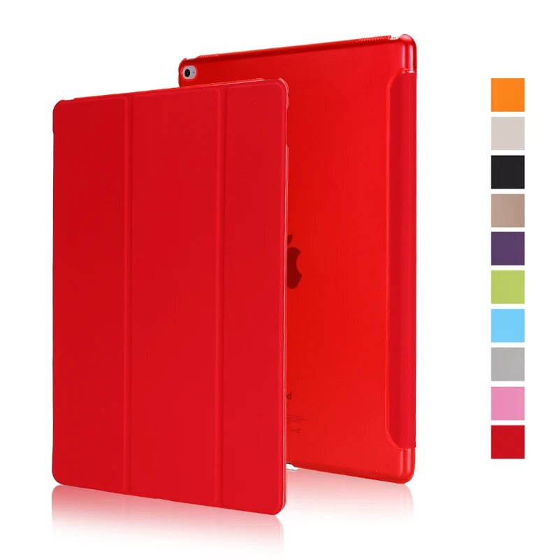 Красный Для iPad mini5 Магнитный кожаный чехол прозрачный задняя крышка флип чехол тонкий стенд смарт-чехол для Apple iPad mini4 8 дюймов - Цвет: Красный