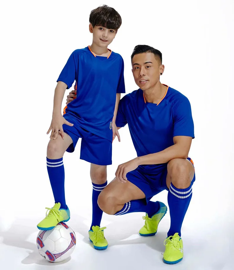 Men Kids Football Jerseys Soccer Uniform Boy Fitness Shirt Gym Shorts Children Running Jogging Suit Training Workout Clothes Set