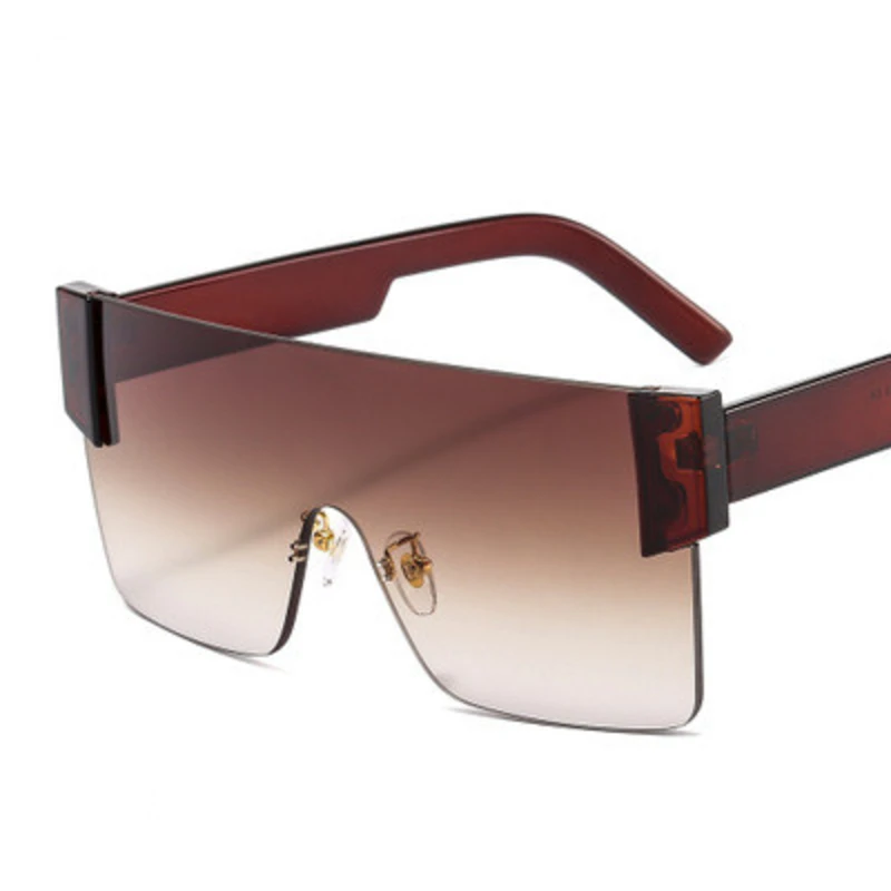 

Large Frame Sqaure One Piece Sunglasses Women 2020 Luxury Brand Designer Gradient Lens Sun Glasses Ladies Personality Windproof
