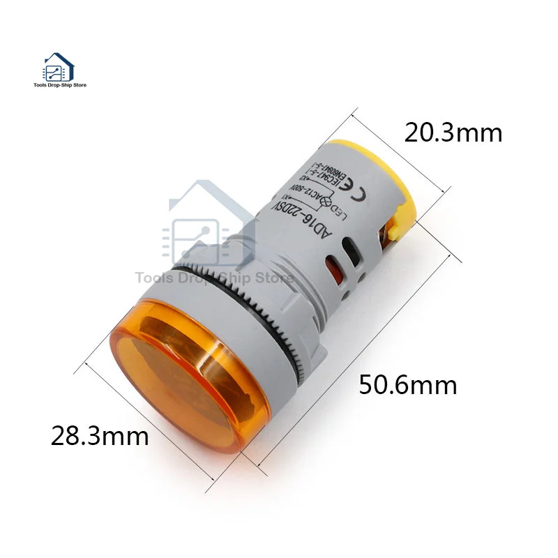 

DIY Mini Digital Voltmeter 22mm Round AC 60-500V Volt Voltage Tester Meter Monitor Power LED Indicator Pilot Lamp Light Display
