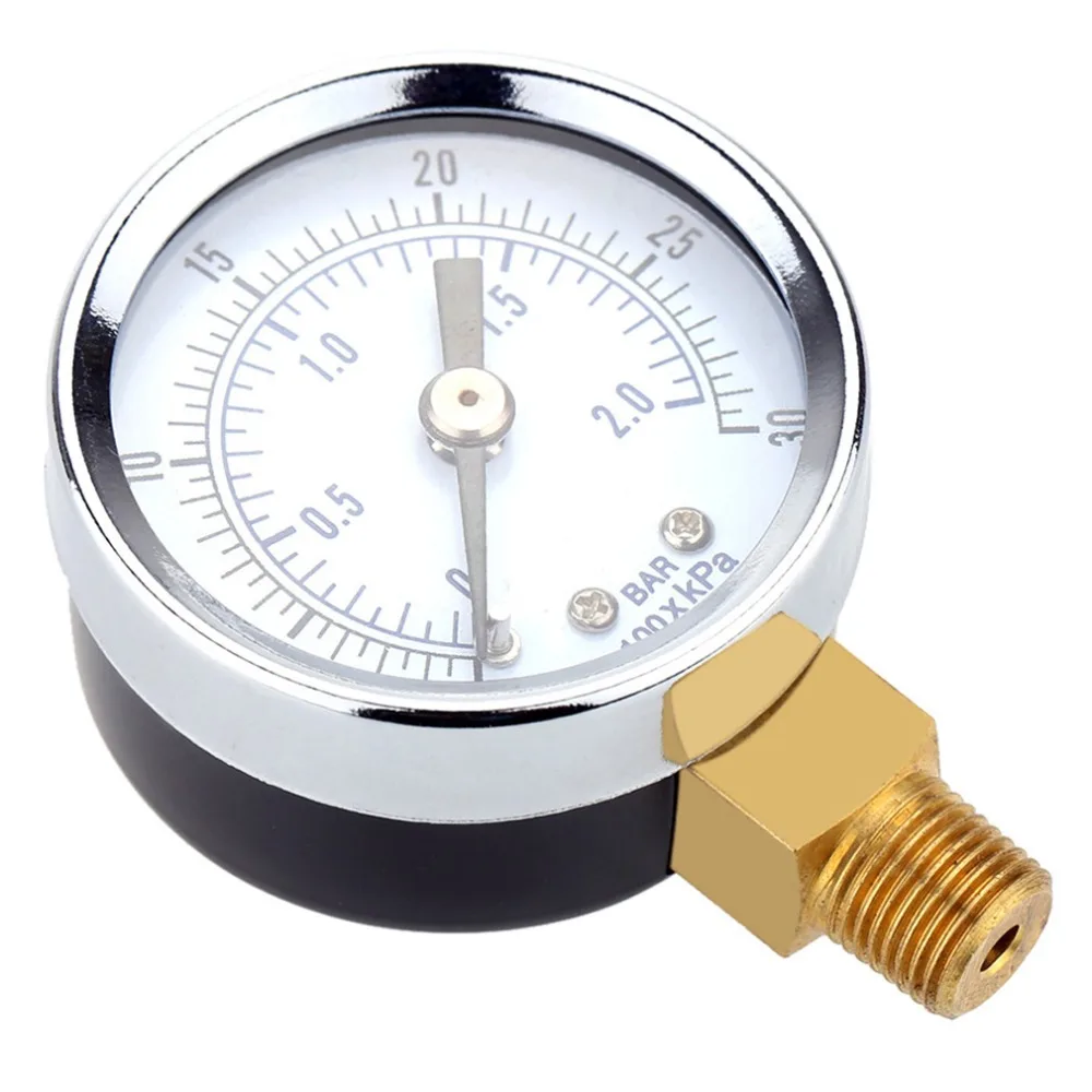 0~30PSI 0~2Bar Air Compressor Gauge 2" Face Side Mount 1/4" NPT Hydraulic Compressed Pressure Tester Measurer | Инструменты