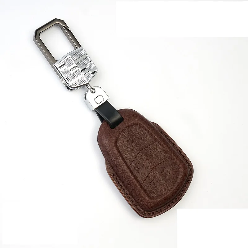 

Luxury Genuine Leather Car Key Cover Case for Cadillac ESV Escalade CTS XTS SRX ATS 2015 2016 2017 2018 CT5 XT5 XT6 smart key