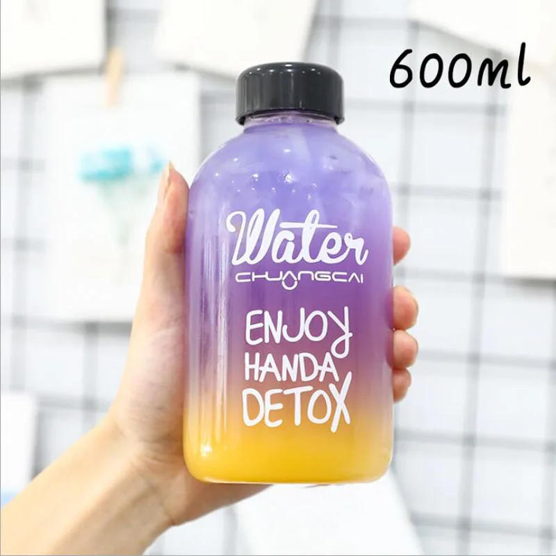 Спортивная бутылка для воды чая мл пластиковая переносная прозрачная фруктовый