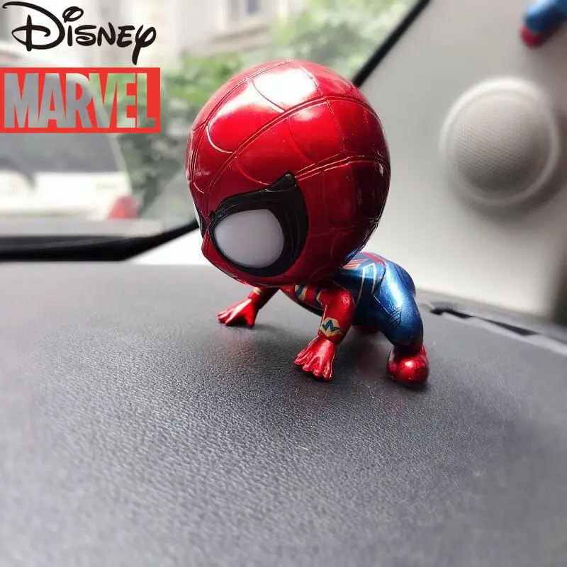 

Модель автомобиля «Marvel» Disney, Вибрирующая голова человека-паука, Аксессуары для автомобилей, креативная мультяшная кукла