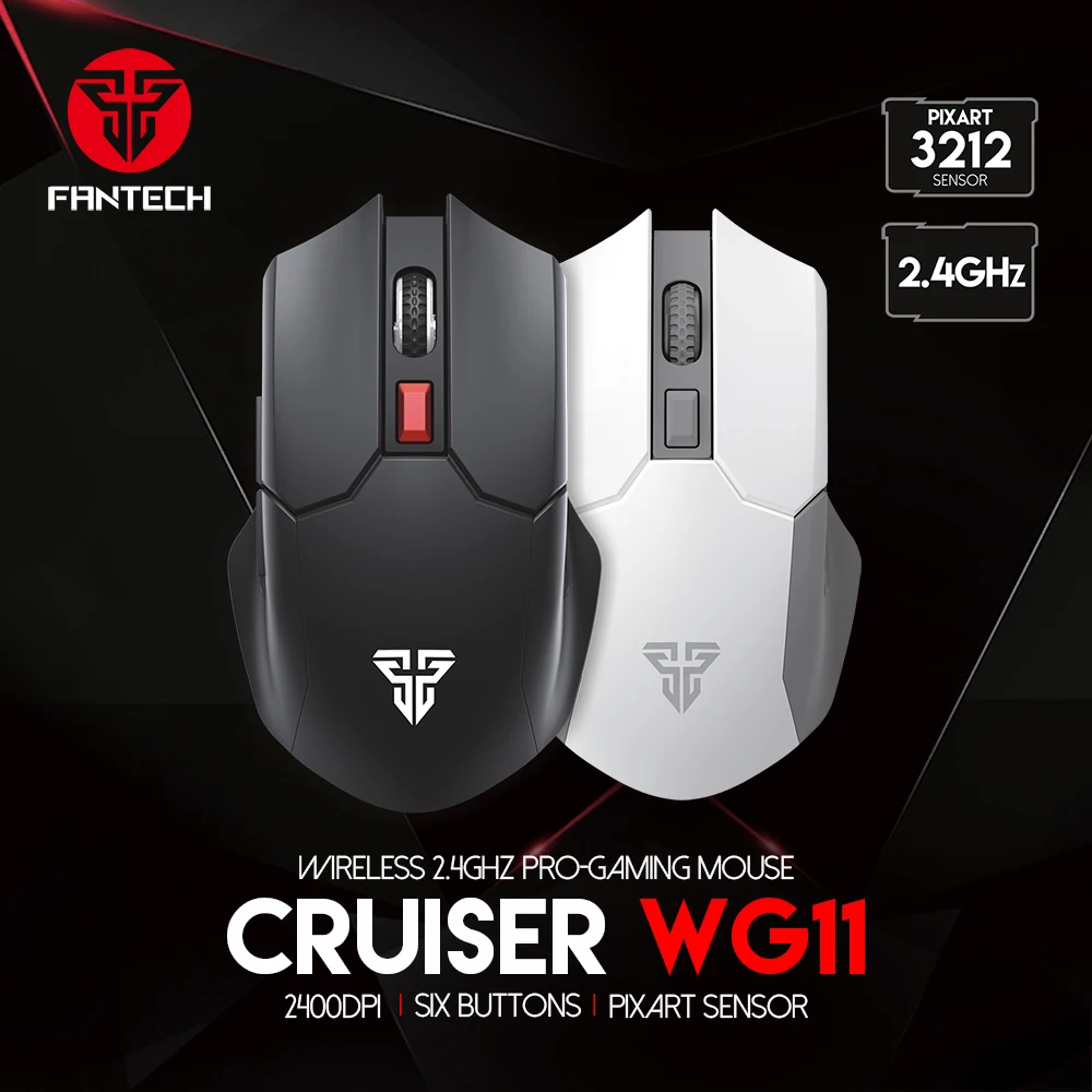  Мышь Компьютерная FANTECH WG11 беспроводная эргономичная, 2,4 ГГц, 2400 DPI, 6 кнопок 