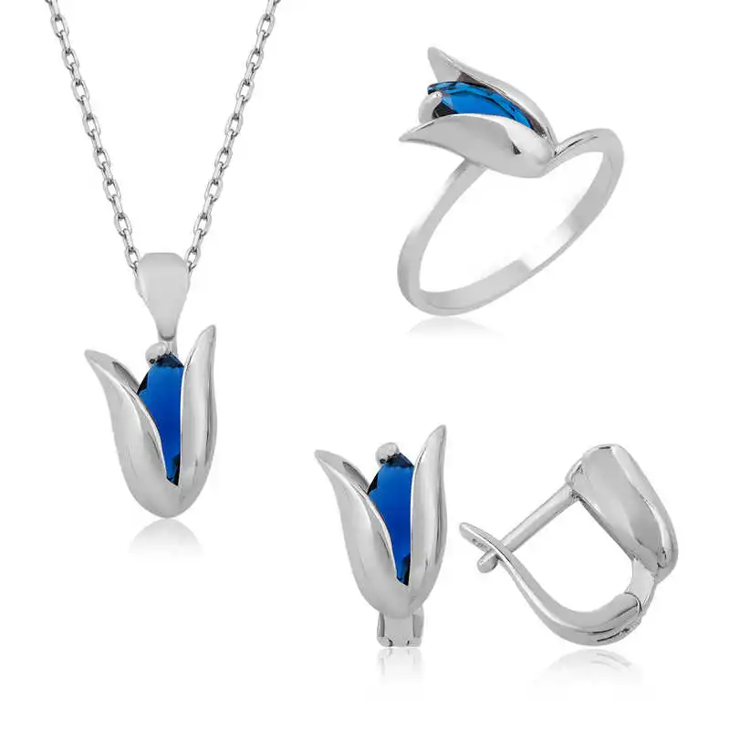 Silverlina Silver Blue Tulip Women 'S Set