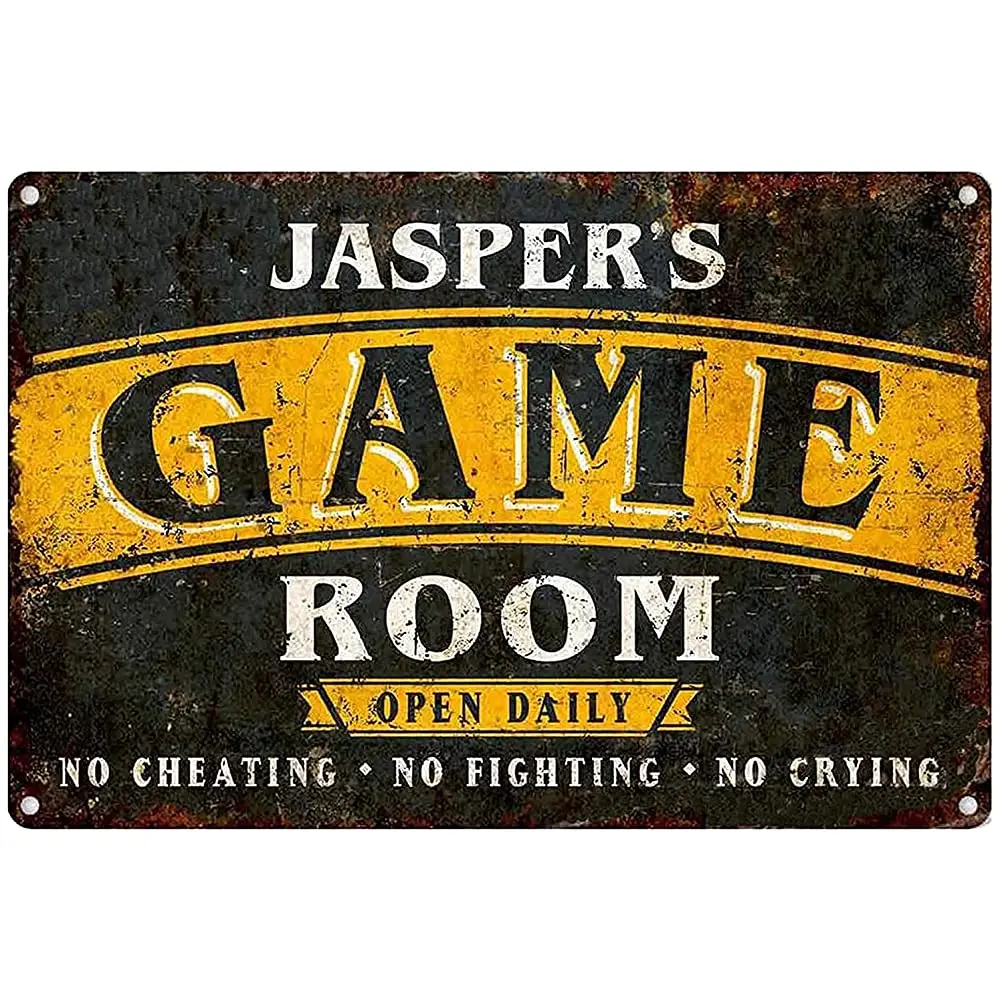 

Game Room Decor Wall Personalized Metal Wood Sign Game Room Decorations Arcade Video Game Poster Retro Gaming