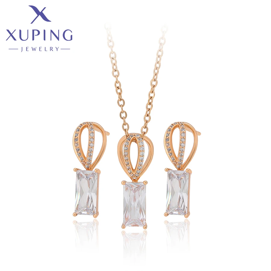 Ювелирные наборы Xuping Новое поступление модели серьги и ожерелье золотого цвета
