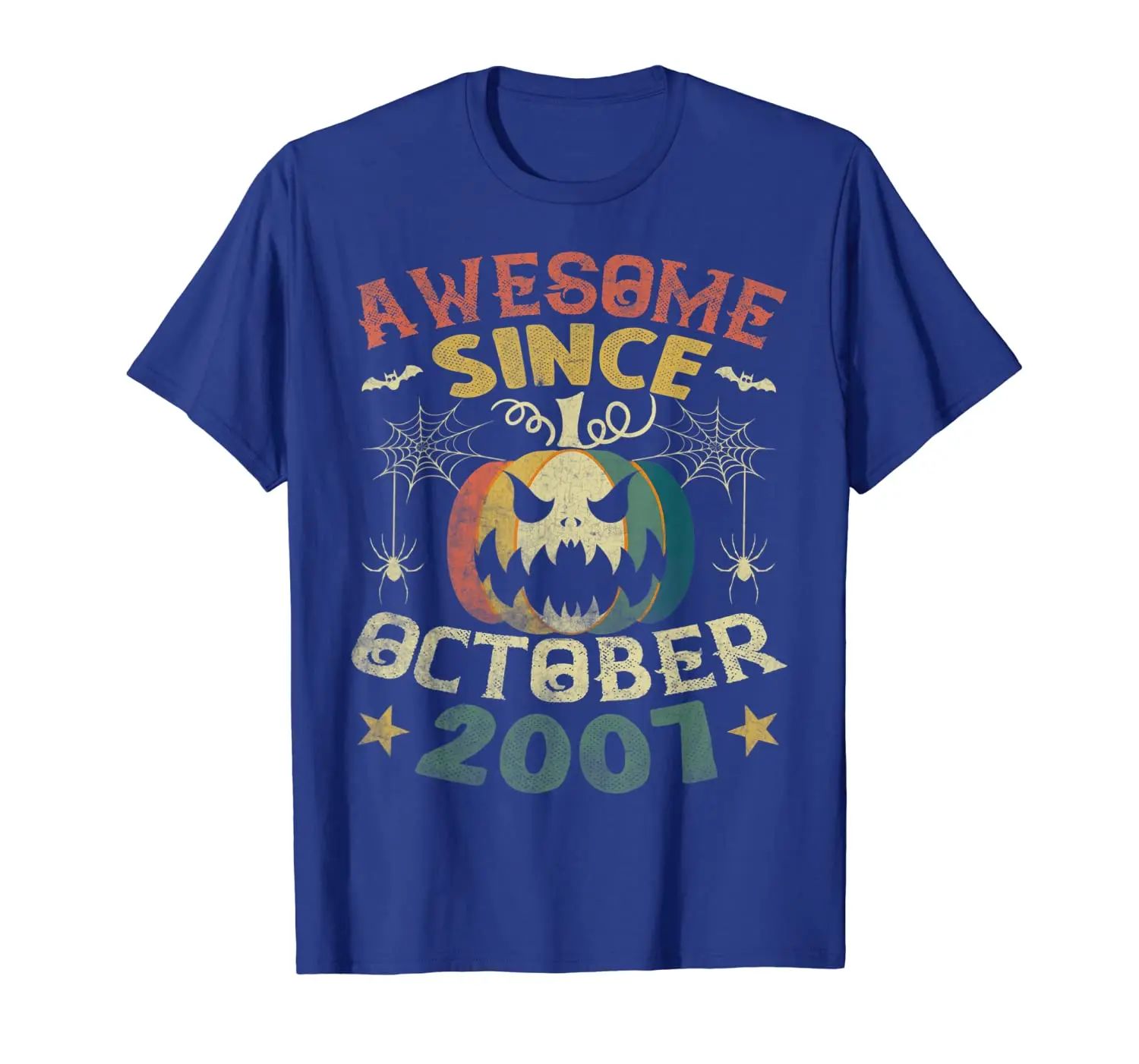 

Awesome Since October 2007 Vintage Pumpkin 12th Birthday Tee