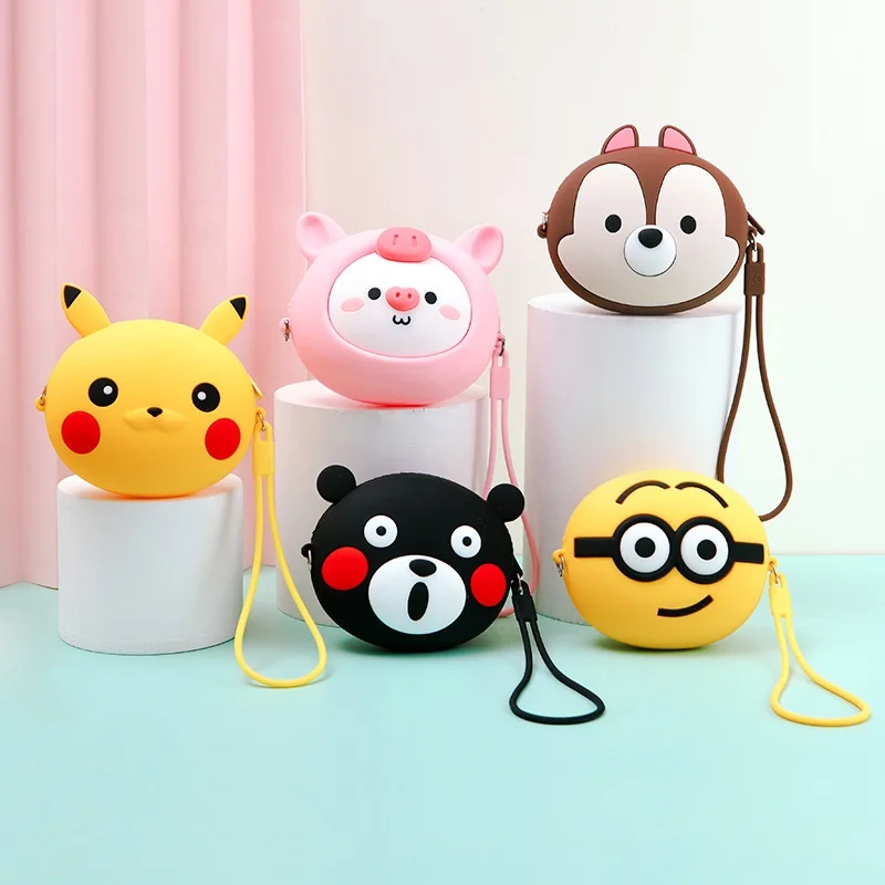 

Pokemon Cute Silicone Coin Purse Pokemon Anime Cartoon Pikachu Model Key Storage Bag Mini Small Wallet Kids Birthday Gift