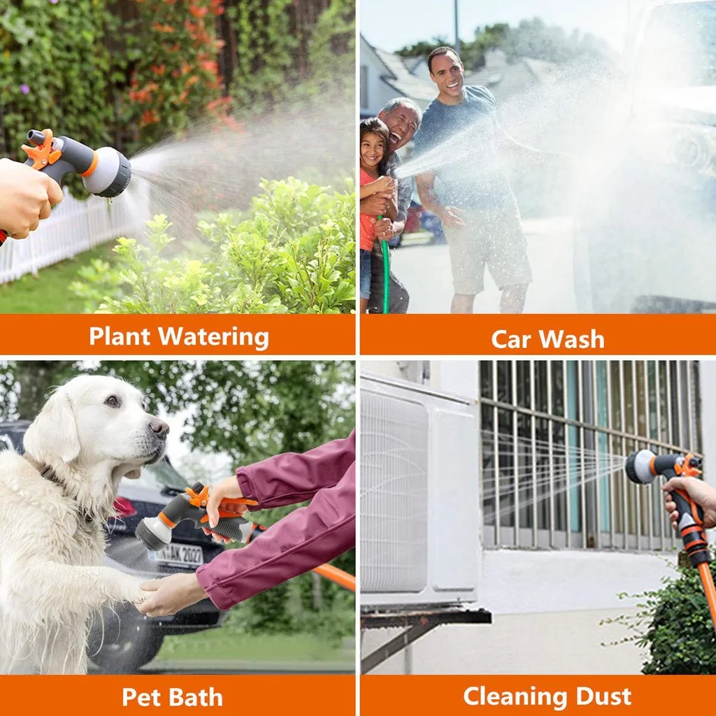 

Orange Watering Gun Garden Nozzle Hose Nozzle Adjustable Nozzle Water Gun Lawn Hose Multifunction Garden High Pressure Sprayer