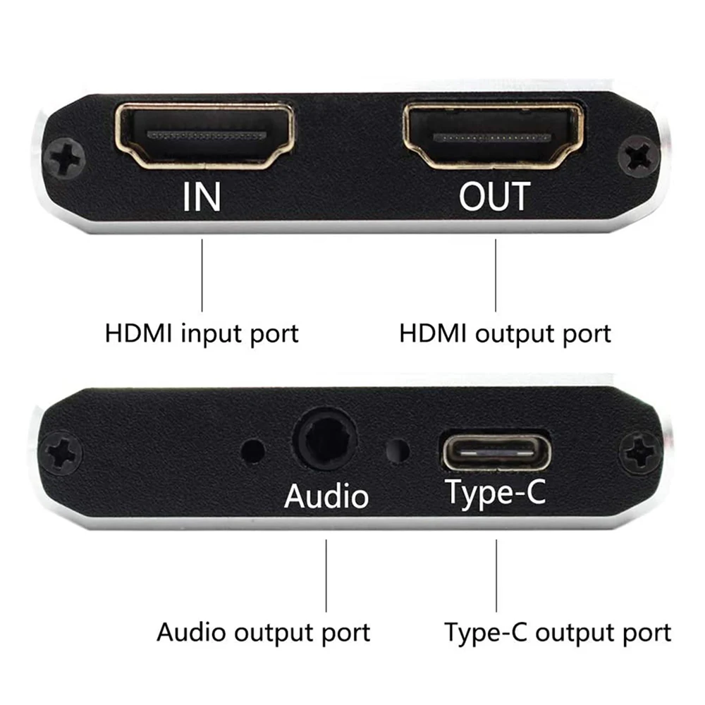 

USB Video Capture Cards Grabber HD to Type-C/USB C/USB 3.0 1080P 60fps Game Adapter with HDMI Loop Output for Windows Linux Os X