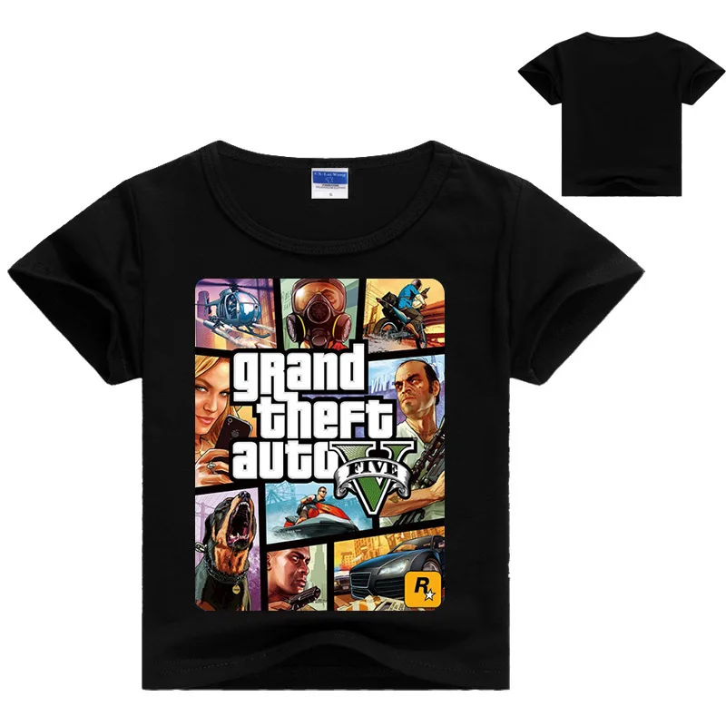 Летняя одежда DLF 2020 футболка Gta 5 детская популярная рубашка с игрой для стрельбы