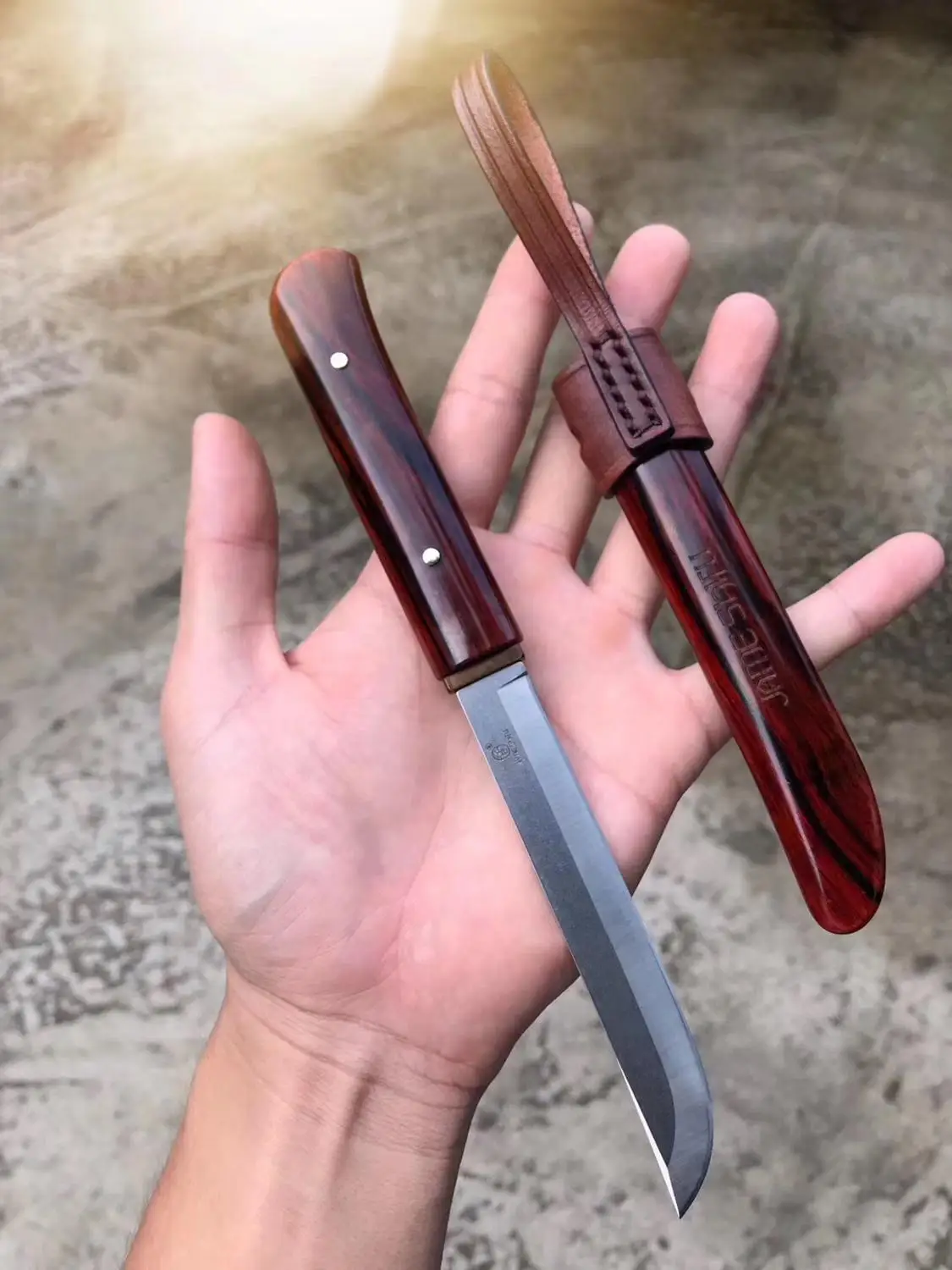 Высококачественные 440c Стальные прямые лезвия, японские ebony hilt наружные охотничьи Тактические прямые лезвия с ножнами
