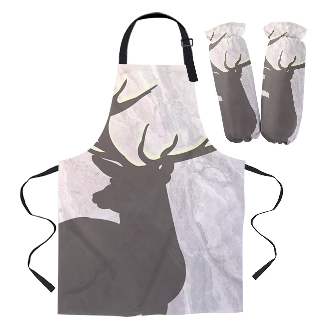 

Фартук с рождественским мраморным оленем, кухонные принадлежности для выпечки, фартуки для домашнего приготовления для мужчин и женщин
