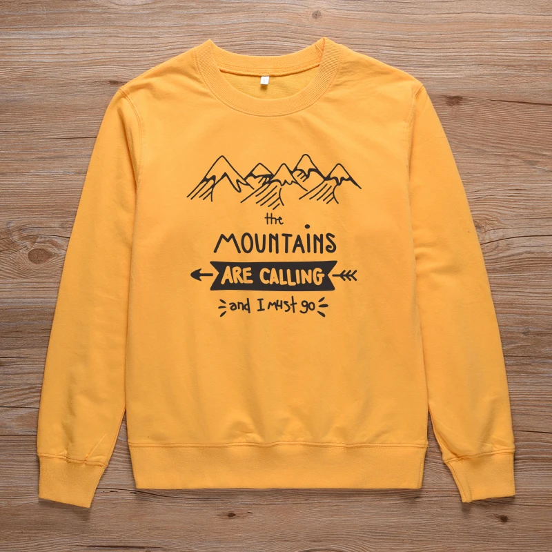 Женская толстовка с круглым вырезом и принтом горы | одежда