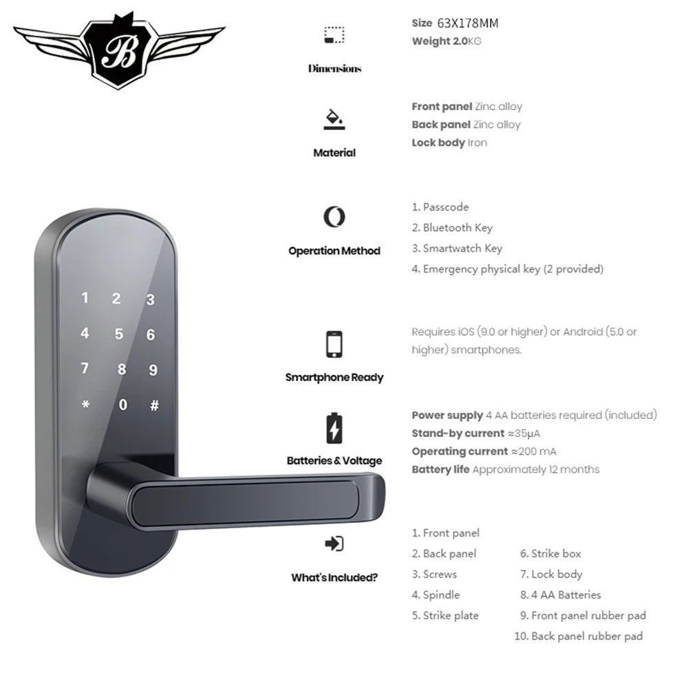 Биометрическая безопасность интеллектуальная отпечатков пальцев домашний