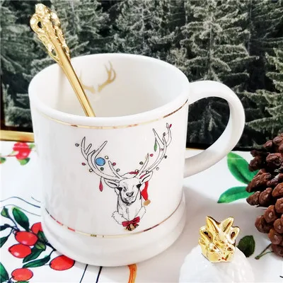 Американский толстый большой емкости кружка Золотой Рождественский снеговик