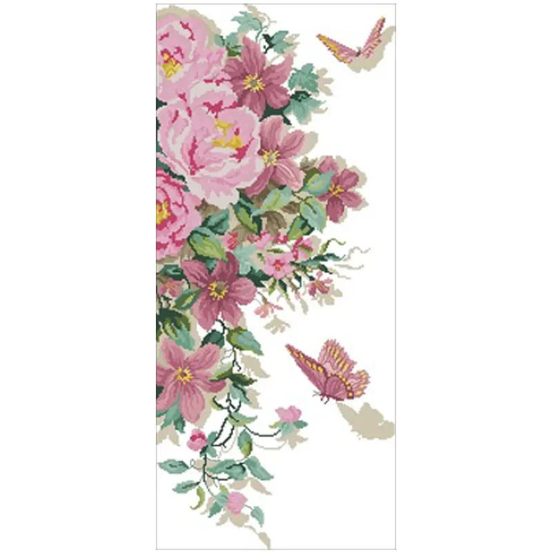 

Aqua Butterfly Love Flower Counted Cross Stitch 11CT 14CT 18CT DIY Cross Stitch Kits Embroidery Needlework Sets home decor