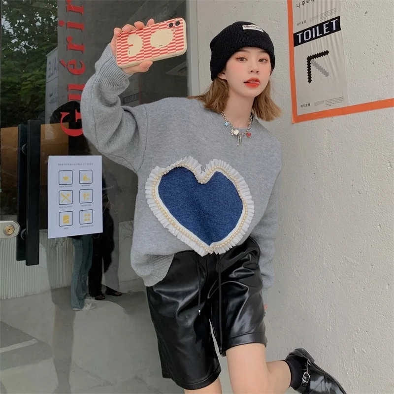 

Loose and Lazy Style Pullover Sweaters Women's Clothing Spring and Autumn 2021 Design Sense Knitwear TopNuyoah