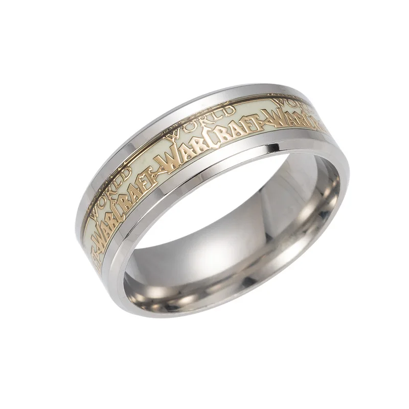 Мода светится в темноте кольцо из нержавеющей стали светящаяся