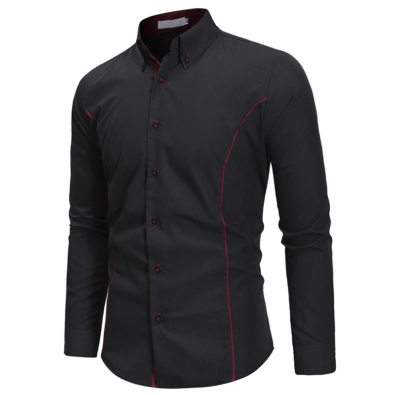 Casual Men's Social Shirt Men Personality Long-sleeved Blouse Top Long Sleeve |