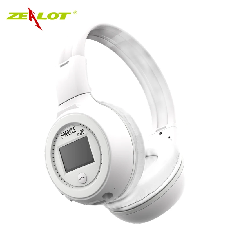 Zealot B570 мощные басовые наушники складные Hi-Fi стерео беспроводные ЖК-дисплей экран гарнитура Поддержка FM радио Micro-SD карта