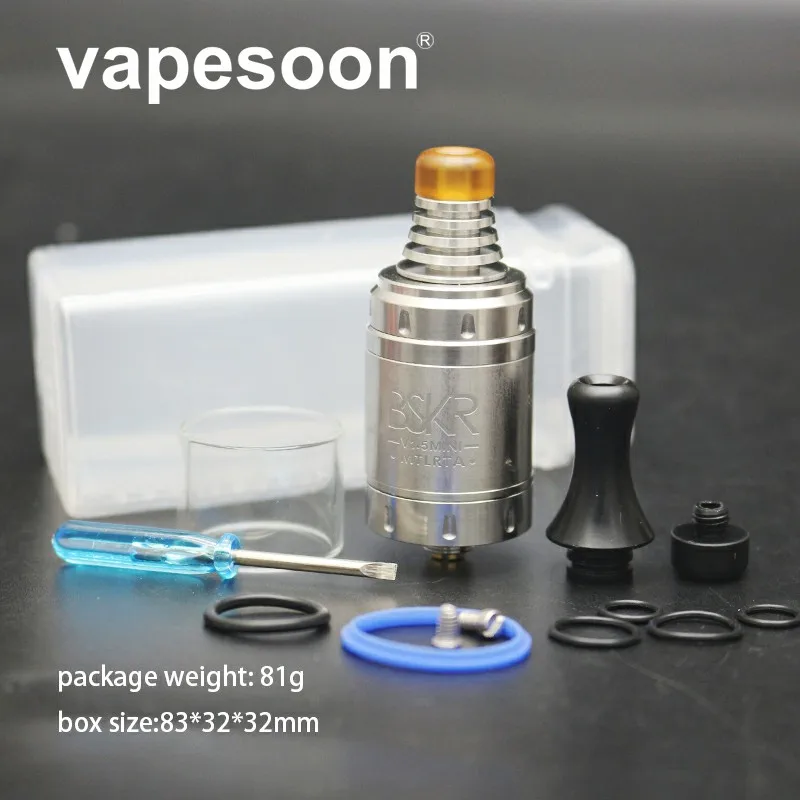 Vapesoon Berserker V1.5 MINI MTL RTA 22 мм версия слот поток воздуха упрощенный Топ заполняющий дизайн подходит 510 поток мод электронная сигарета 1 шт