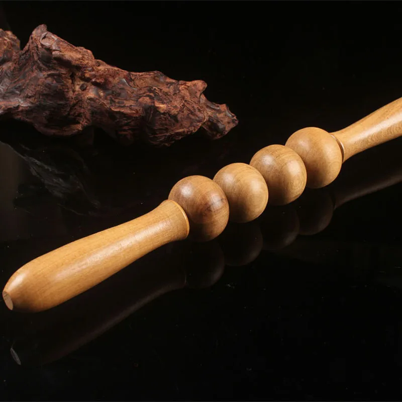 Деревянный Мини Ручной акупунктурный массаж носа пальмового дерева двойной