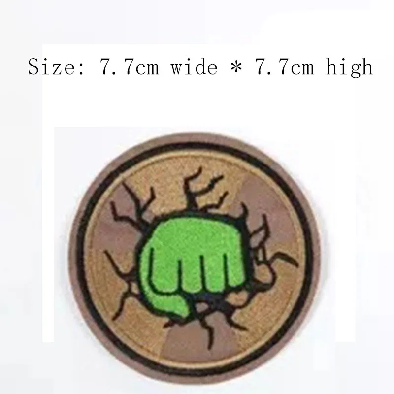 Бесплатная доставка зеленого кулака круг сломанной 7 см высокое качество вышивка