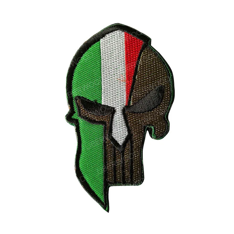 Italy Spartan Каратель Спартанский череп шлем Россия Американский Израиль Канада Испанский Великобритания Чешский Немецкий флаг патч тактический боевой дух нашивки значки - Цвет: Italy Spartan