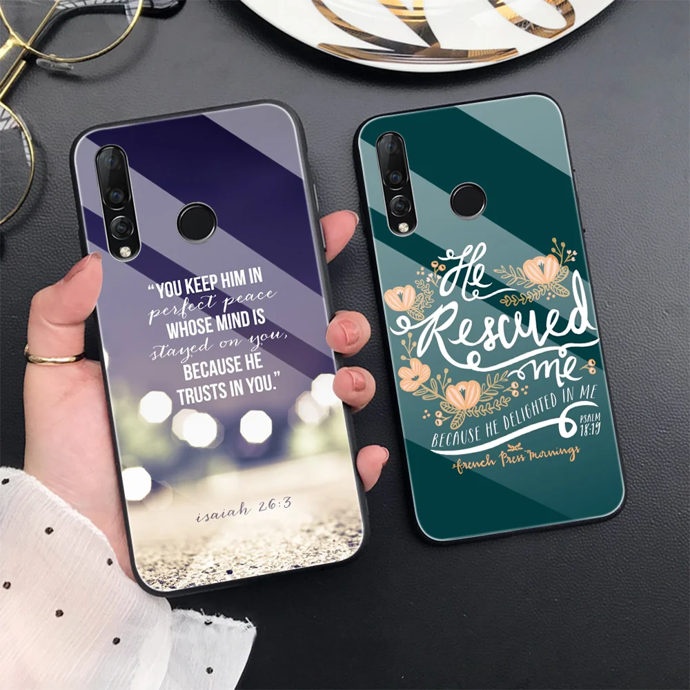 

Bible Case for Huawei P30 P20 P40 Lite Pro Mate 30 20 Lite Pro P Smart Plus 2019 Honor 20 10 9X Pro Lite Nova 5 Glass Cover Capa