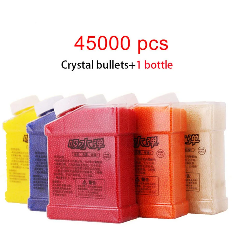 

45000pcs/Bottle Colored Soft Crystal Water Bullet Gun Accessories Paintball Bullet Toys Grow Water Beads Balls Boys Toy