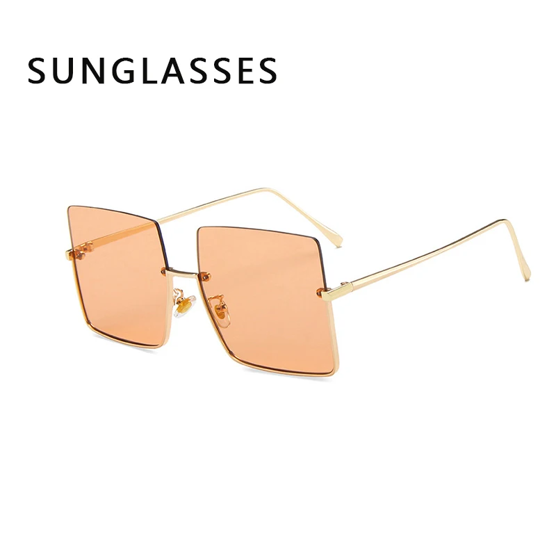 

Women's Ins Half-Frame Metal Trimmed Sunglasses Trendy Retro Hong Kong Style Net Red Big Frame Sunglasses Gafas De Sol Mujer