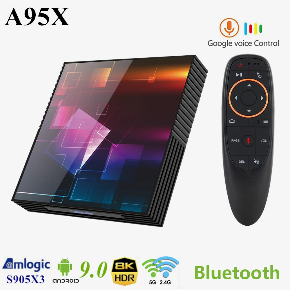 ТВ приставка A95X Air Amlogic S905X3 8K Android 9 0 Youtube 2 4/5 0G Bluetooth WIFI 4 ГБ 16 32 64 Google Play Smart TV