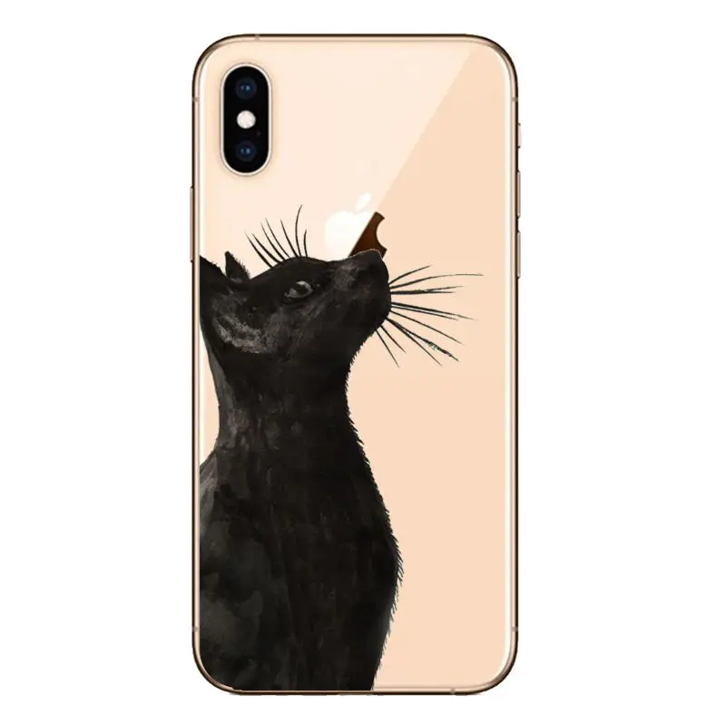 Cartoon Phone Case For iPhone 11 Pro X XS Max XR Cute Cat Cover 5 5S SE 8 7 6 6S Plus Soft Silicone Transparent | Мобильные телефоны