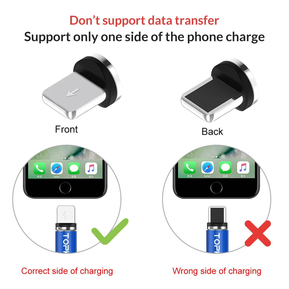 TOPK Магнитный usb кабель для зарядки iPhone Xs Max 8 7 Xiaomi huawei Samsung Micro и type C|Кабели