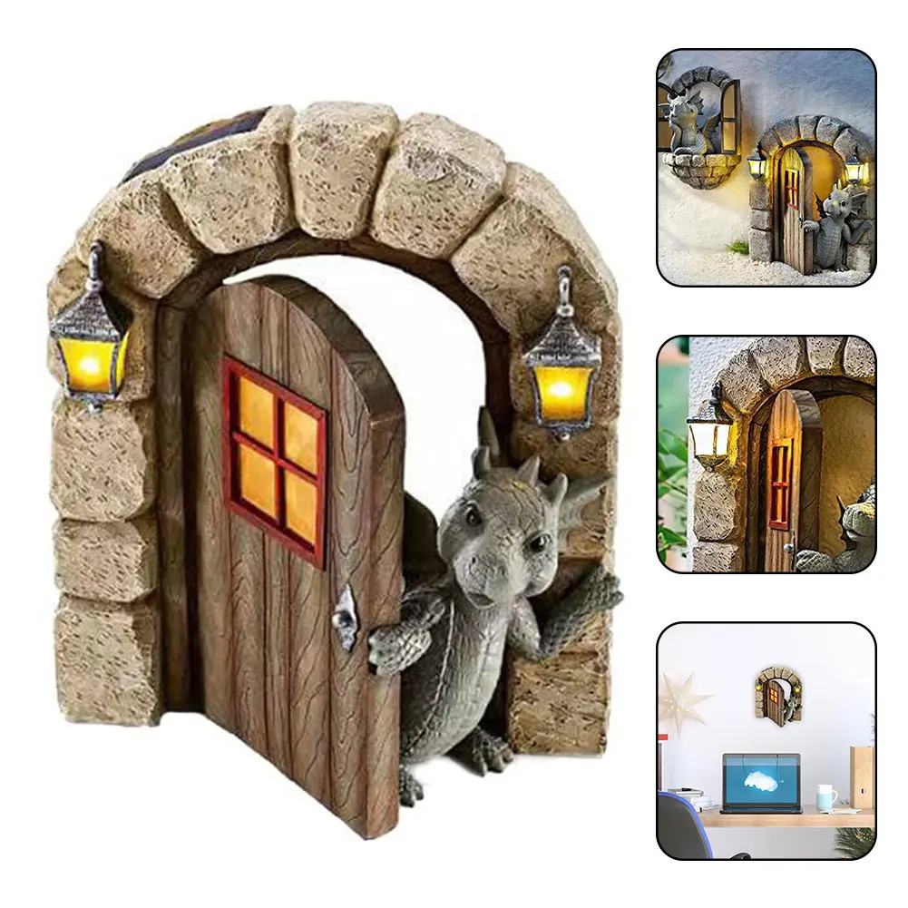 Полимерные украшения в виде динозавра для восхождения окна двери дерева двора