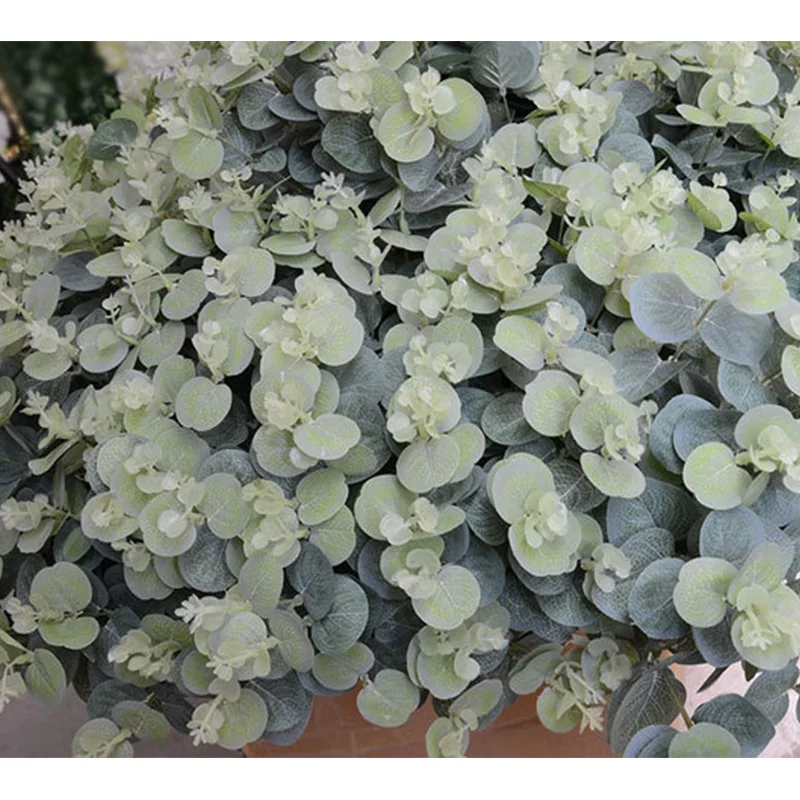 

16 Heads Eucalyptus Leaves Silk Artificial Flowers Arrangment Tree Plant Bouquet Faux Foliage Wreath Home DIY Decoration A7230